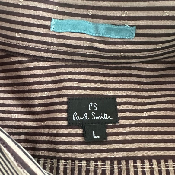 Men's - PAUL SMITH - English Designer Burgundy Stripe Cotton Shirt - Picture 11 of 14